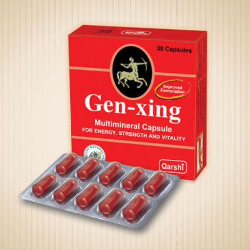 Qarshi Gen-Xing Multimineral Herbal Capsule – Energy, Strength & Vitality for Men